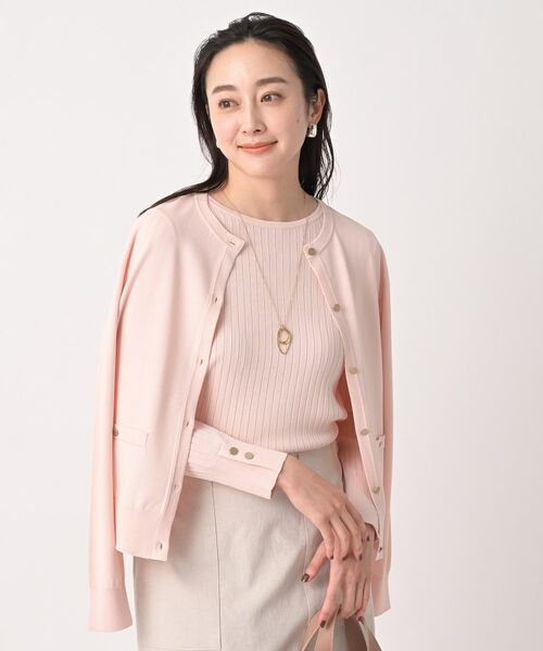 UNTITLED / アンタイトル カーディガン・ボレロ | クルーネックニットカーディガン(ピンク(071))