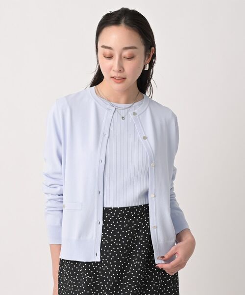 UNTITLED / アンタイトル カーディガン・ボレロ | クルーネックニットカーディガン(ブルー(091))