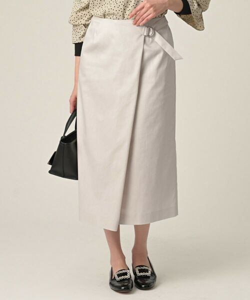 UNTITLED / アンタイトル ロング・マキシ丈スカート | デニム調シャンブレーナロースカート(ライトベージュ(051))