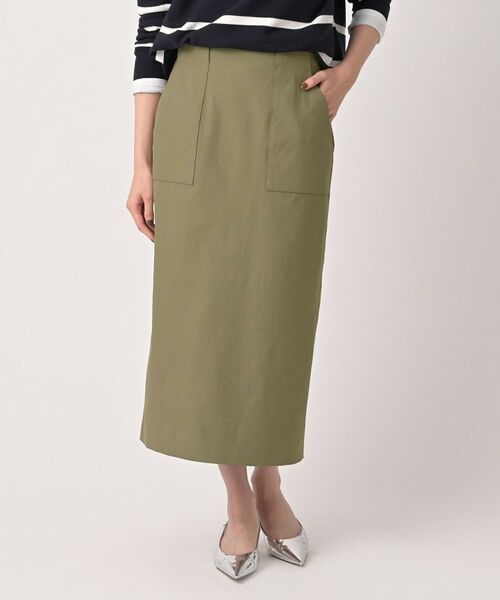 UNTITLED / アンタイトル スカート | オックスアイラインスカート（カーキ(027)）