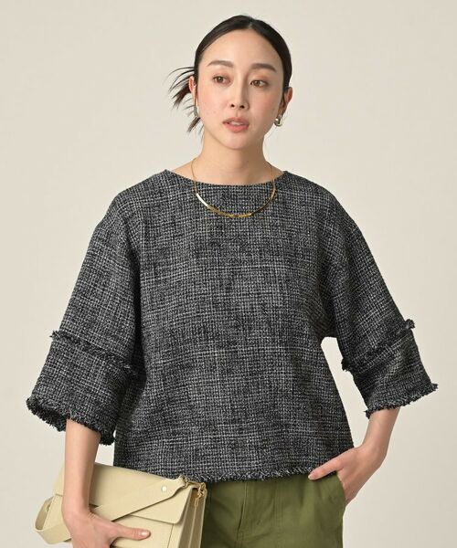 UNTITLED / アンタイトル シャツ・ブラウス | 【洗える】ツイードドルマンブラウス | 詳細6