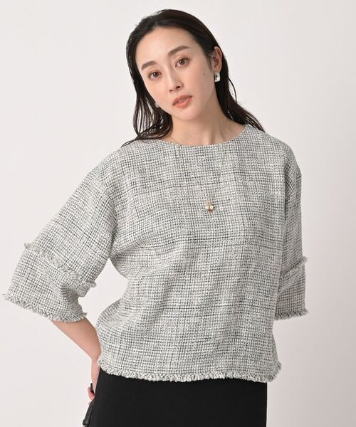 UNTITLED / アンタイトル シャツ・ブラウス | 【洗える】ツイードドルマンブラウス(オフホワイト(403))