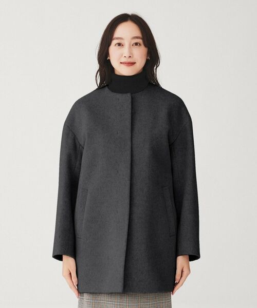UNTITLED / アンタイトル その他アウター | 【日本製】ミディ丈ノーカラーコート | 詳細13