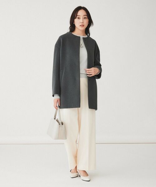 UNTITLED / アンタイトル その他アウター | 【日本製】ミディ丈ノーカラーコート | 詳細4