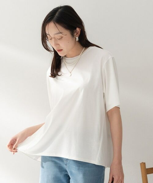 UNTITLED / アンタイトル カットソー | 異素材ドッキングプルオーバー（オフホワイト(003)）