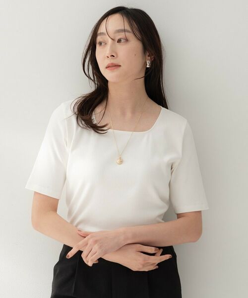 UNTITLED / アンタイトル カットソー | スクエアネックプルオーバー（ホワイト(001)）