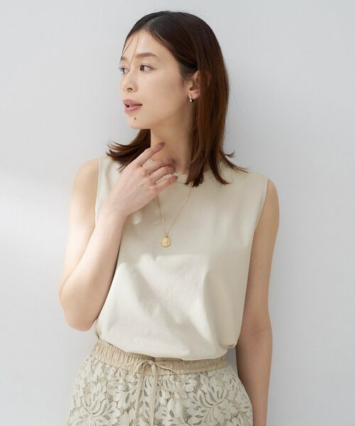 UNTITLED / アンタイトル カットソー | ベーシックフレンチスリーブプルオーバー（グレージュ(050)）