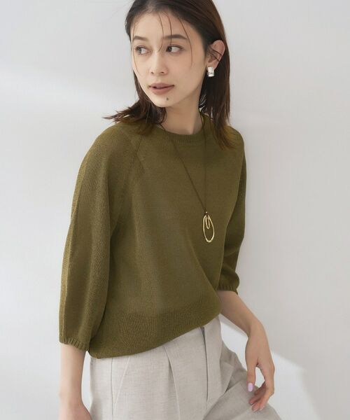 UNTITLED / アンタイトル ニット・セーター | クルーネックドライニット(カーキ(027))