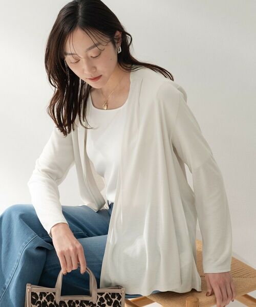 UNTITLED / アンタイトル カーディガン・ボレロ | フライスジャージカーディガン（ライトグレー(010)）