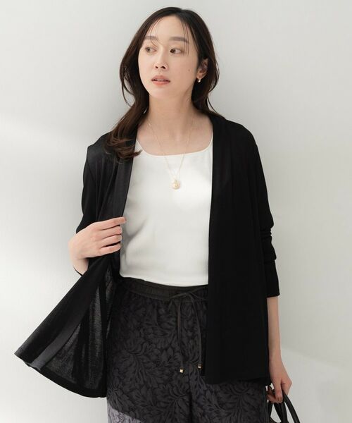 UNTITLED / アンタイトル カーディガン・ボレロ | フライスジャージカーディガン（ブラック(019)）