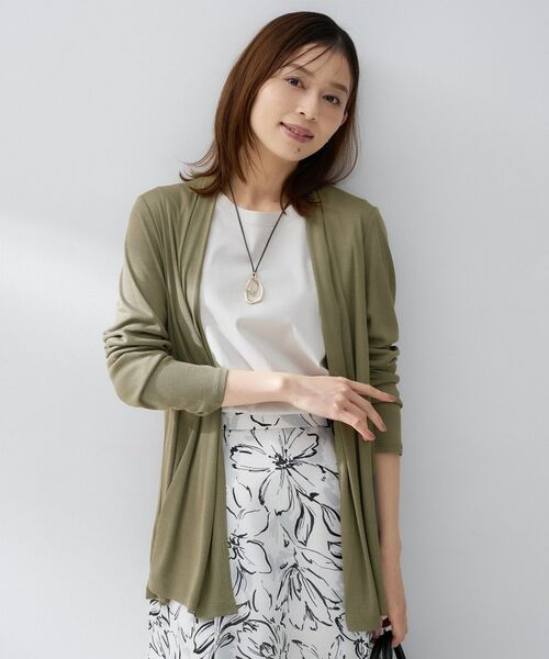 UNTITLED / アンタイトル カーディガン・ボレロ | フライスジャージカーディガン（カーキ(027)）