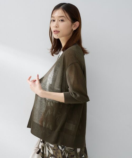 UNTITLED / アンタイトル カーディガン・ボレロ | コットンリネンカーディガン（ブラウン(044)）