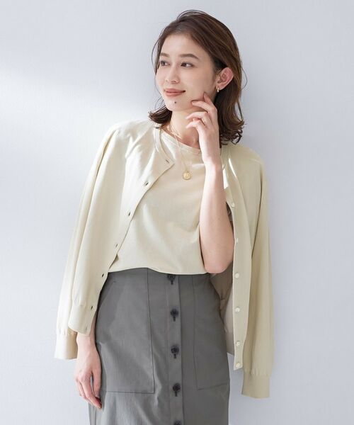 UNTITLED / アンタイトル カーディガン・ボレロ | コットンクルーネックカーディガン（ライトベージュ(051)）