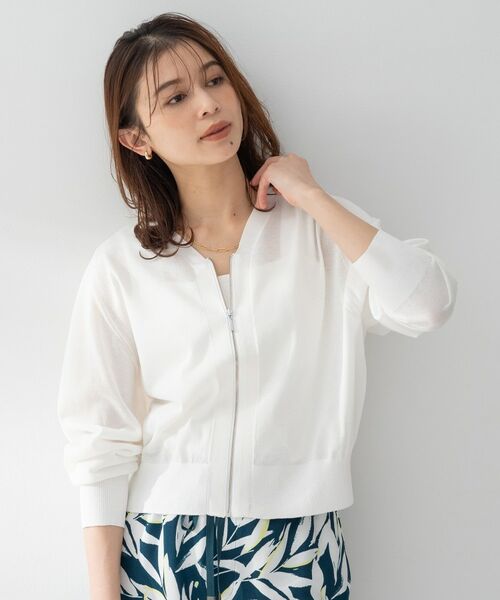 UNTITLED / アンタイトル カーディガン・ボレロ | シアーレーヨンZIPカーディガン | 詳細2