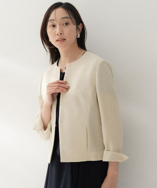 UNTITLED / アンタイトル ノーカラージャケット | ミニマルシルエットジャケット（グレージュ(050)）