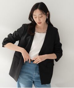 UNTITLED / アンタイトル ノーカラージャケット | スラブカラーレスジャケット