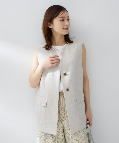 UNTITLED / アンタイトル ベスト | スラブキーネックジレ | 詳細6