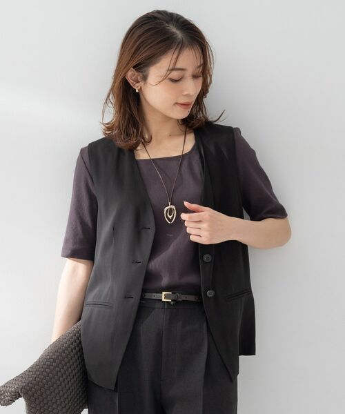 UNTITLED / アンタイトル ベスト | ドライシアーVネックジレ | 詳細2