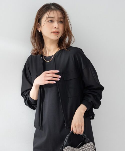 UNTITLED / アンタイトル レザーブルゾン・ジャケット | シアーブルゾン（ブラック(019)）