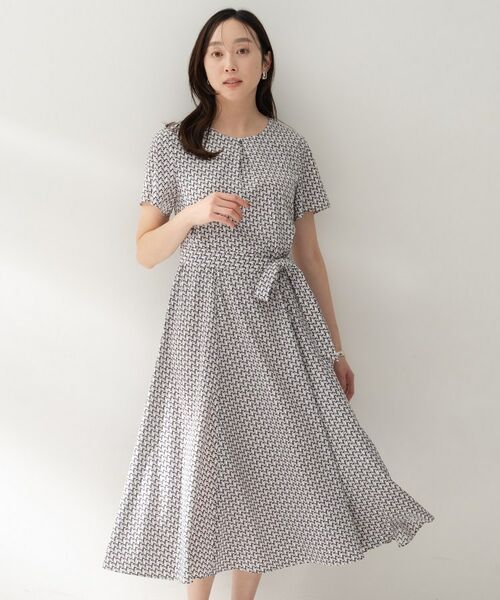 UNTITLED / アンタイトル ロング・マキシ丈ワンピース | ジオメプリントワンピース（グレー(112)）