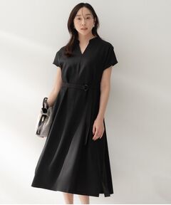 UNTITLED / アンタイトル ロング・マキシ丈ワンピース | スラブバンドカラーワンピース