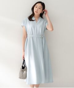 UNTITLED / アンタイトル ロング・マキシ丈ワンピース | スラブバンドカラーワンピース