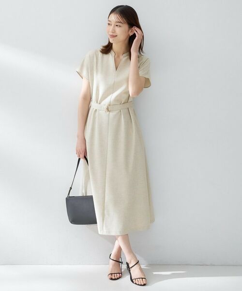 UNTITLED / アンタイトル ロング・マキシ丈ワンピース | スラブバンドカラーワンピース | 詳細10