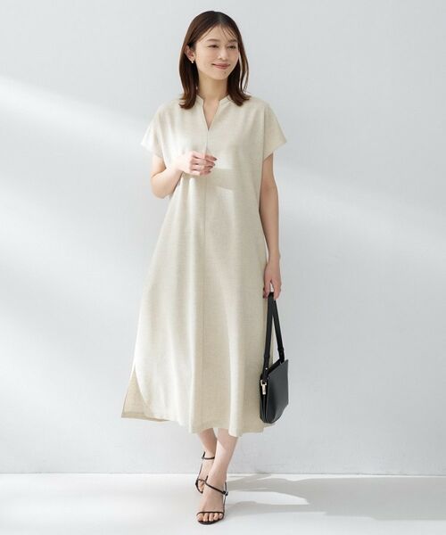 UNTITLED / アンタイトル ロング・マキシ丈ワンピース | スラブバンドカラーワンピース | 詳細11