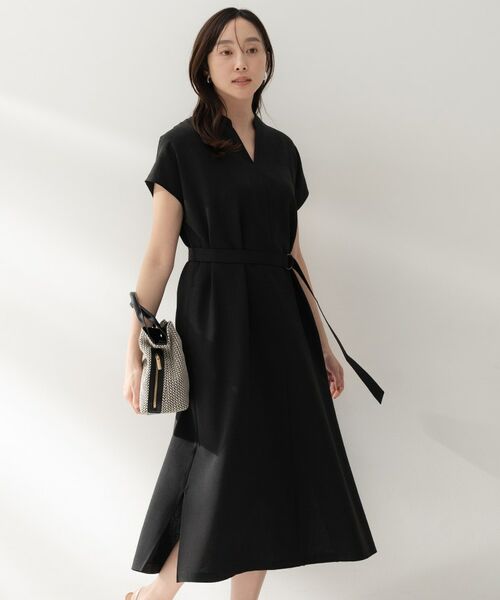 UNTITLED / アンタイトル ロング・マキシ丈ワンピース | スラブバンドカラーワンピース | 詳細2