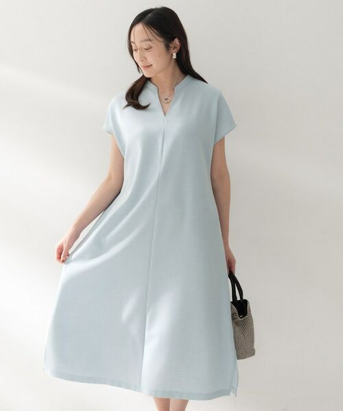 UNTITLED / アンタイトル ロング・マキシ丈ワンピース | スラブバンドカラーワンピース | 詳細21