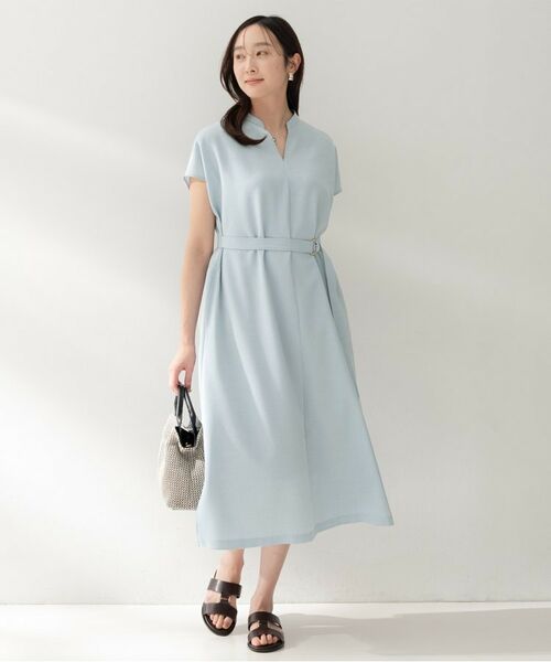 UNTITLED / アンタイトル ロング・マキシ丈ワンピース | スラブバンドカラーワンピース | 詳細23