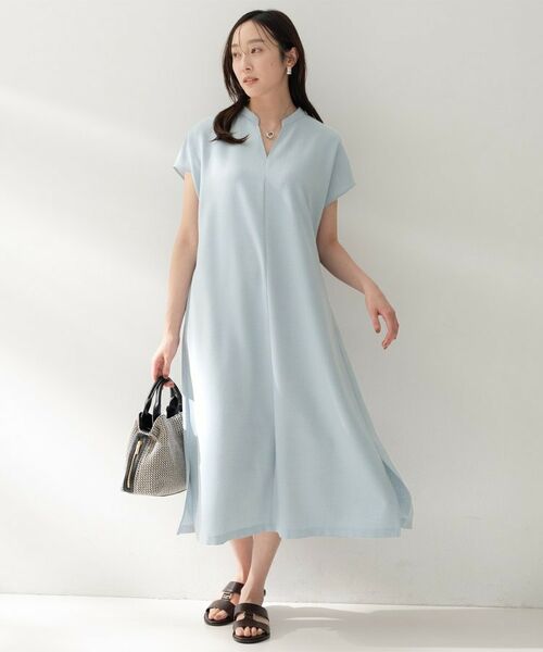 UNTITLED / アンタイトル ロング・マキシ丈ワンピース | スラブバンドカラーワンピース | 詳細25