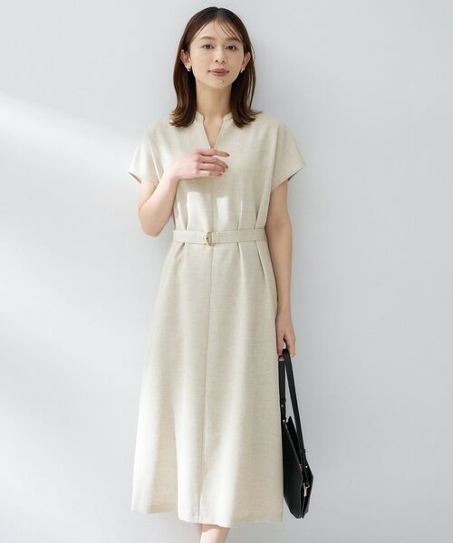 UNTITLED / アンタイトル ロング・マキシ丈ワンピース | スラブバンドカラーワンピース | 詳細8