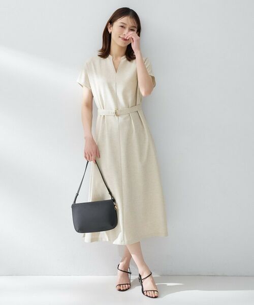 UNTITLED / アンタイトル ロング・マキシ丈ワンピース | スラブバンドカラーワンピース | 詳細9