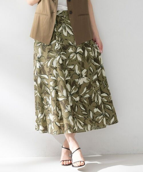 UNTITLED / アンタイトル スカート | フラワープリントスカート(カーキ(127))