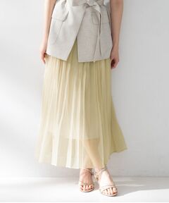 UNTITLED / アンタイトル スカート | エアリーシアープリーツスカート