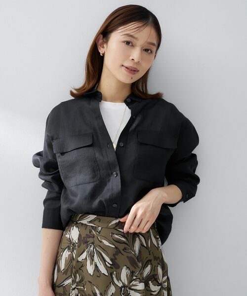 UNTITLED / アンタイトル シャツ・ブラウス | ドライタッチシャツ（ブラック(019)）