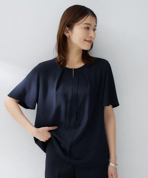 UNTITLED / アンタイトル シャツ・ブラウス | ジョーゼットミニマルブラウス（ネイビー(094)）