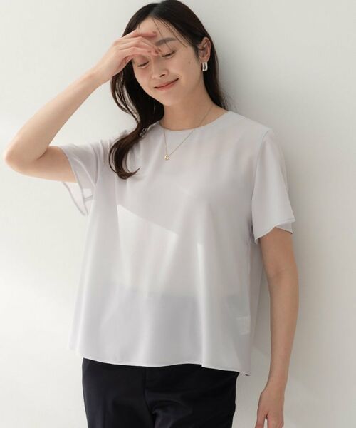 UNTITLED / アンタイトル シャツ・ブラウス | シルキータッチTブラウス（ライトグレー(011)）