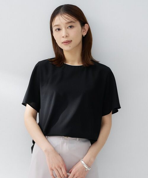 UNTITLED / アンタイトル シャツ・ブラウス | シルキータッチTブラウス（ブラック(019)）