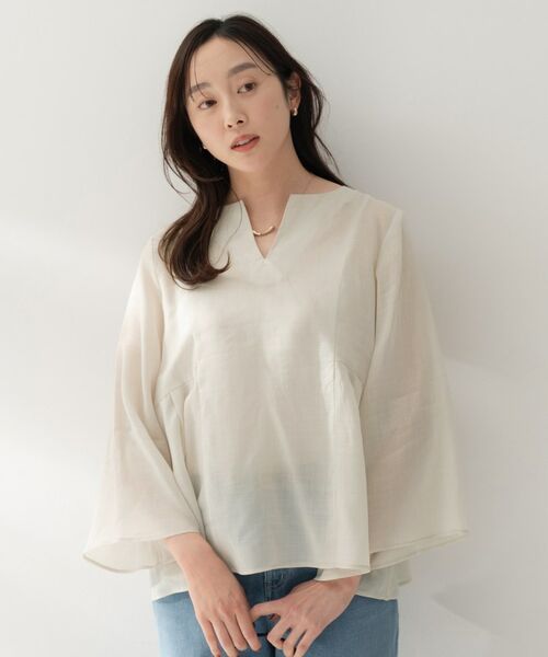 UNTITLED / アンタイトル シャツ・ブラウス | ドライタッチキーネックブラウス | 詳細10