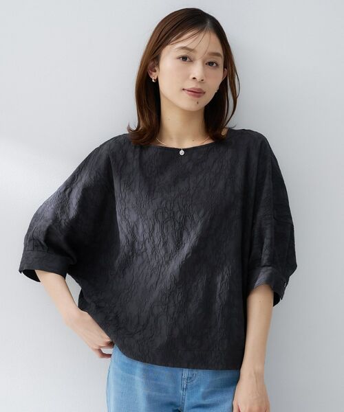 UNTITLED / アンタイトル シャツ・ブラウス | ジャカードボートネックブラウス（グレー(015)）