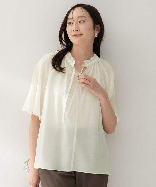 UNTITLED / アンタイトル シャツ・ブラウス | シルキーシフォンブラウス（オフホワイト(003)）