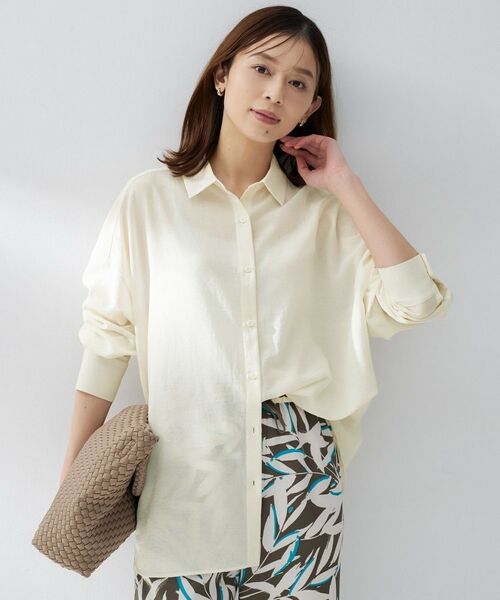 UNTITLED / アンタイトル シャツ・ブラウス | カシュクールデザインシャツ（オフホワイト(003)）