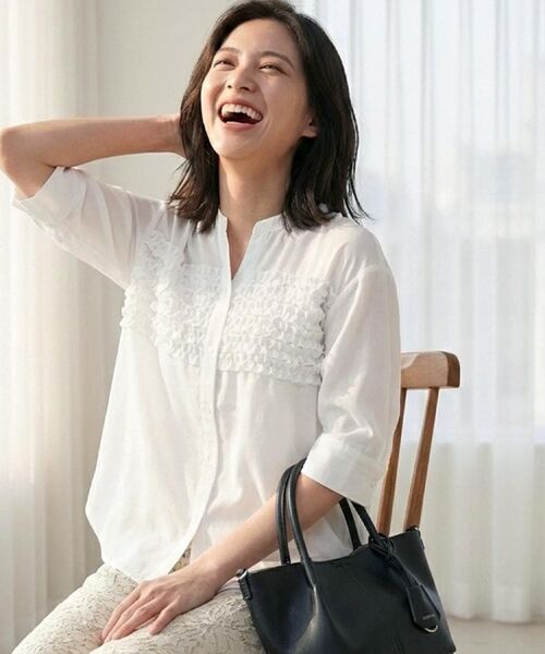 UNTITLED / アンタイトル シャツ・ブラウス | フロントフリルブラウス(ホワイト(001))