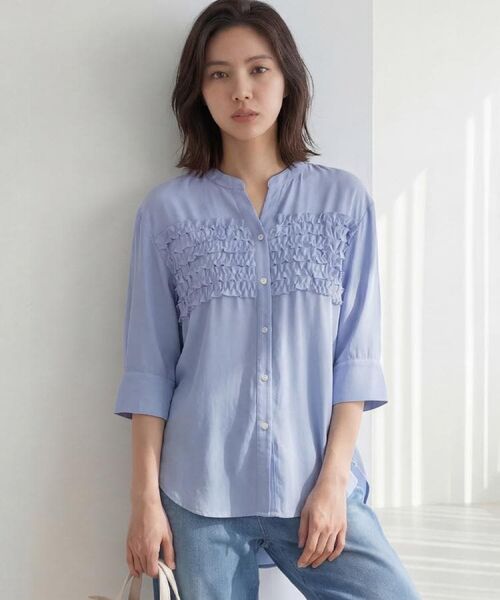 UNTITLED / アンタイトル シャツ・ブラウス | フロントフリルブラウス(ブルー(091))