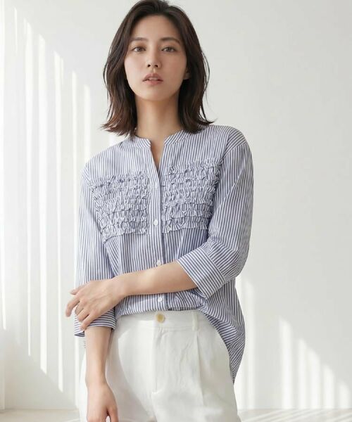 UNTITLED / アンタイトル シャツ・ブラウス | フロントフリルブラウス(ブルー(693))