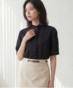 UNTITLED / アンタイトル シャツ・ブラウス | スタンドカラーフリルブラウス
