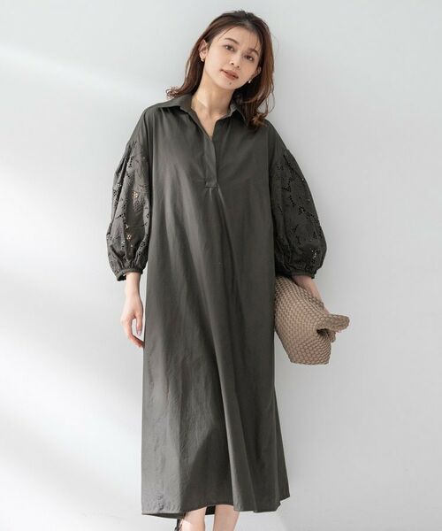 UNTITLED / アンタイトル ロング・マキシ丈ワンピース | 【TICCA】フラワーレースワンピース（チャコールグレー(014)）