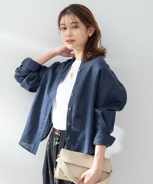 UNTITLED / アンタイトル シャツ・ブラウス | 【Audrey and John Wad】別注／ワイドシャツ（ネイビー(094)）